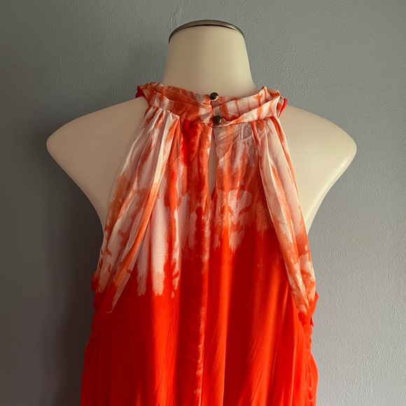 Gibson Latimer Broomstick Maxi Dress Orange Tie-Dye Size Medium - Picture 4 of 5
